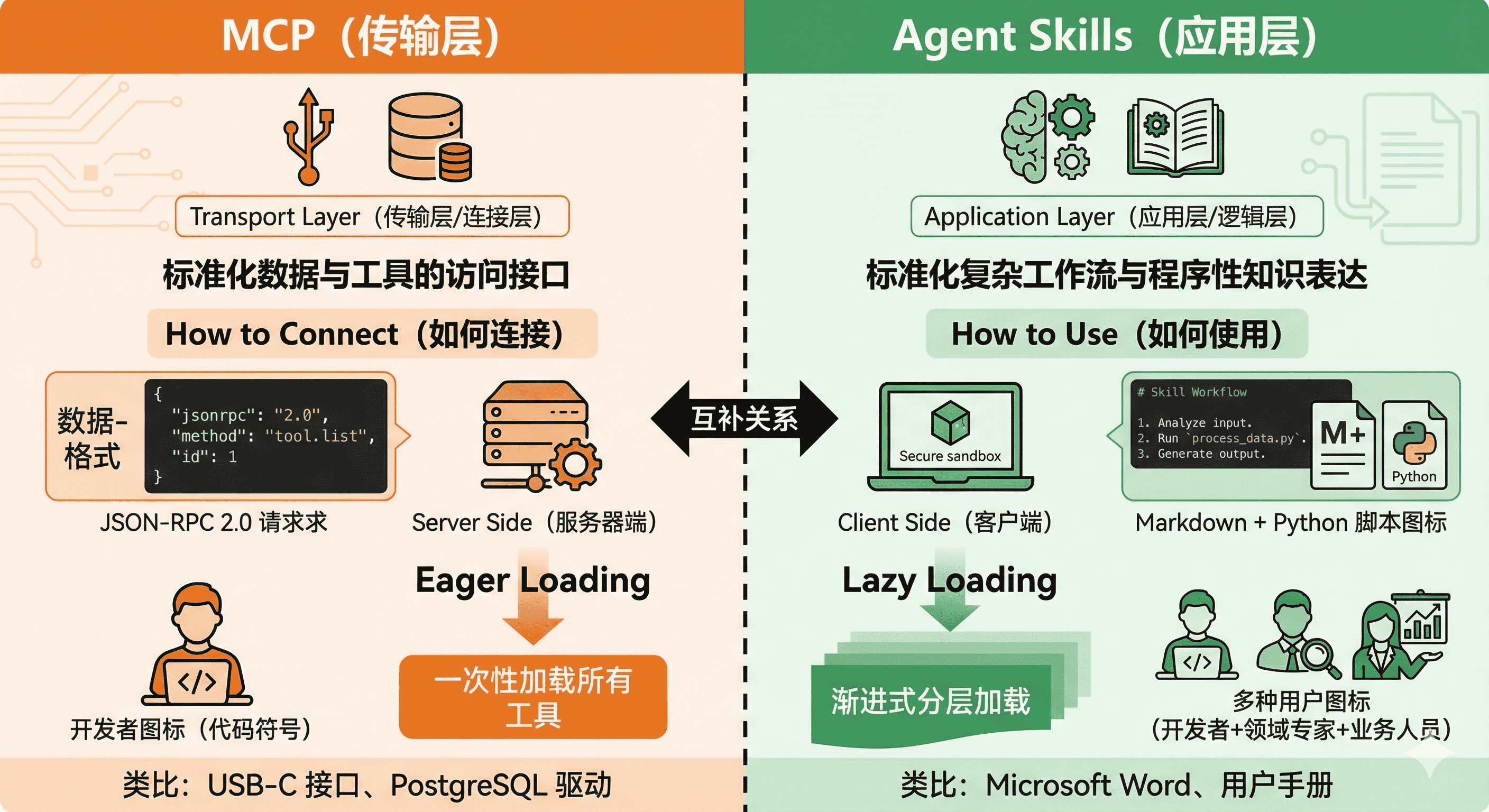 MCP与Agent Skills设计哲学对比