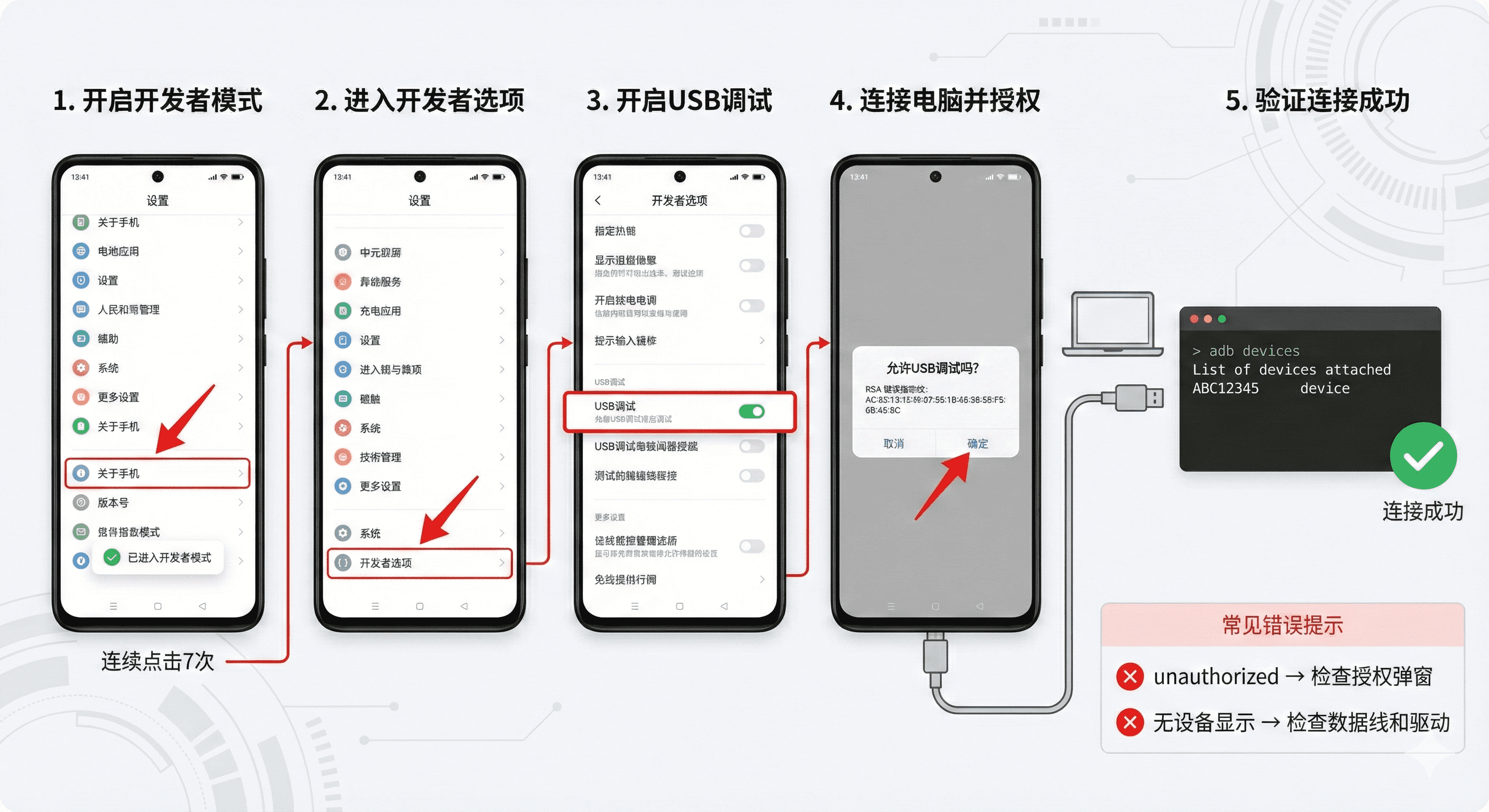 手机ADB连接配置步骤